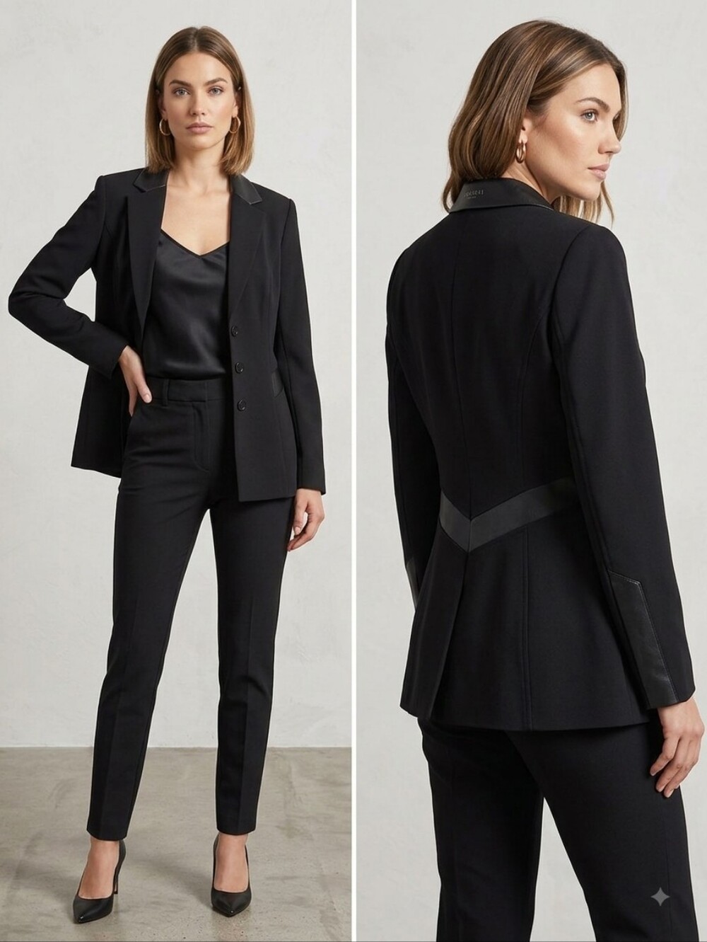 Vintage Casadei Black Tailored Blazer Designer 3 Button